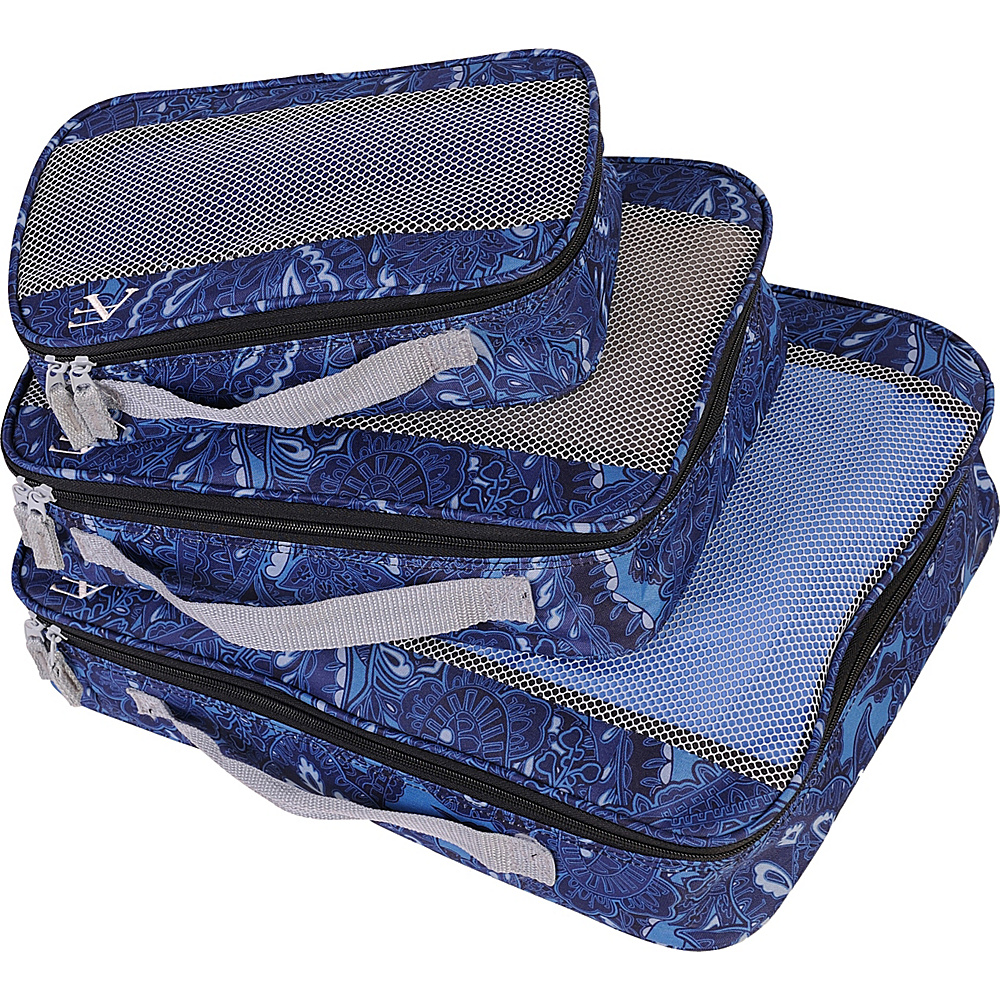 American Flyer Paisley 3 Piece Packing Set Blue American Flyer Travel Organizers