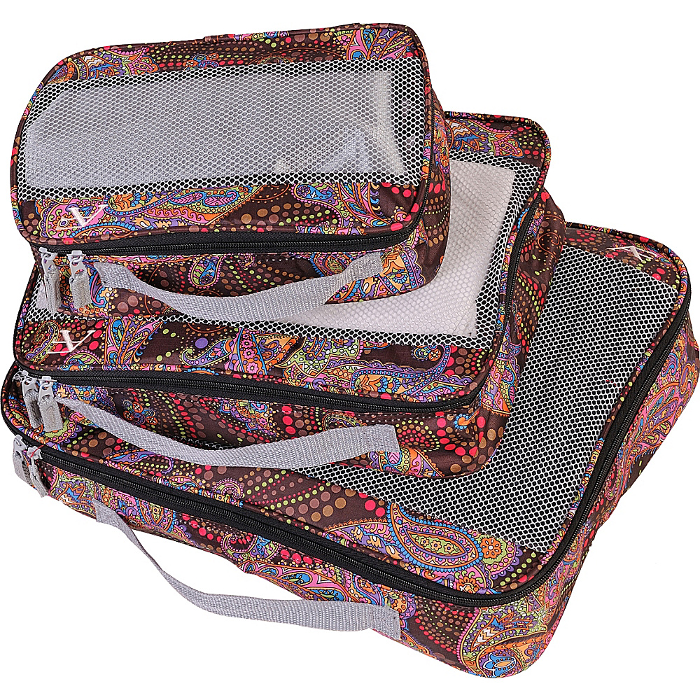 American Flyer Paisley 3 Piece Packing Set MAROON American Flyer Travel Organizers