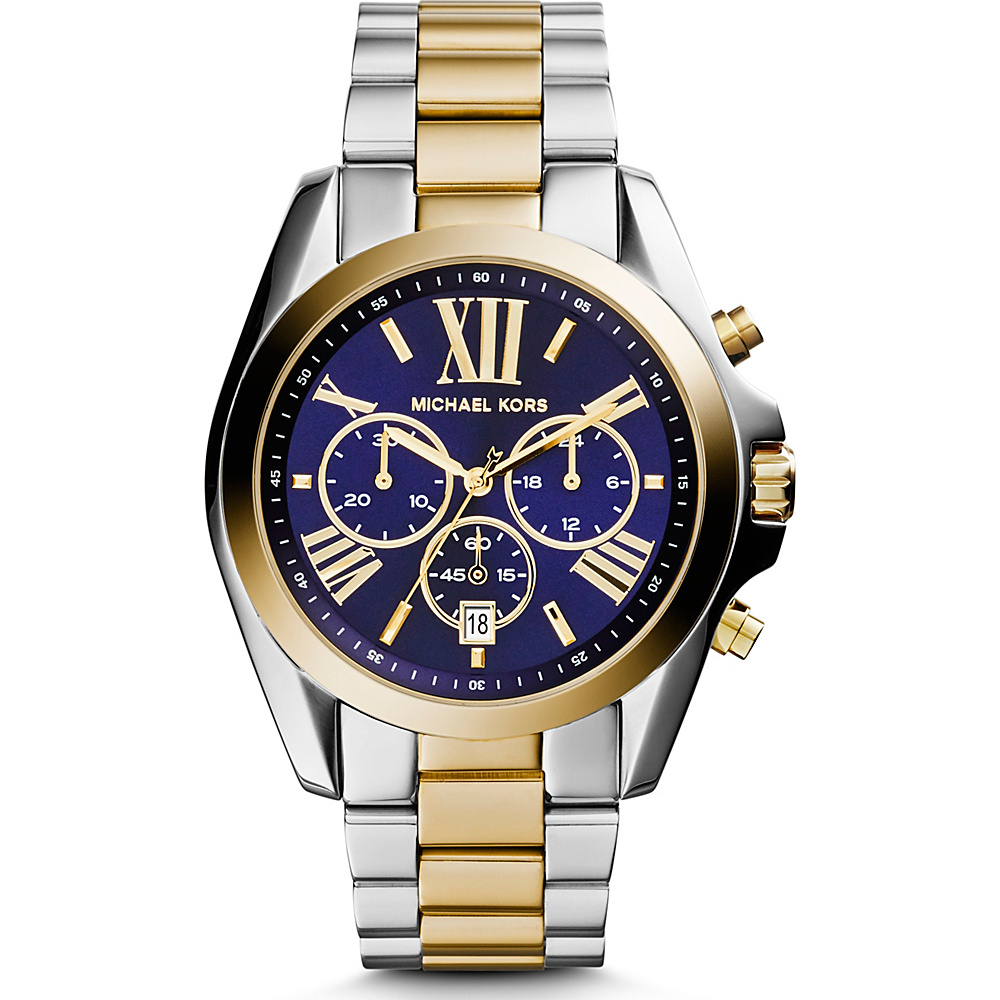Michael Kors Watches Bradshaw Chronograph Stainless Steel Watch Silver Gold Blue Michael Kors Watches Watches