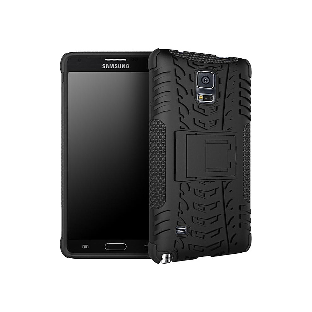 rooCASE Heavy Duty Armor Hybrid Rugged Stand Case for Galaxy Note 4 Black rooCASE Electronic Cases