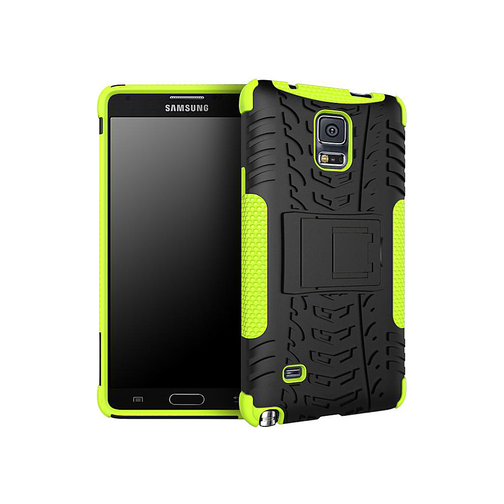 rooCASE Heavy Duty Armor Hybrid Rugged Stand Case for Galaxy Note 4 Green rooCASE Electronic Cases