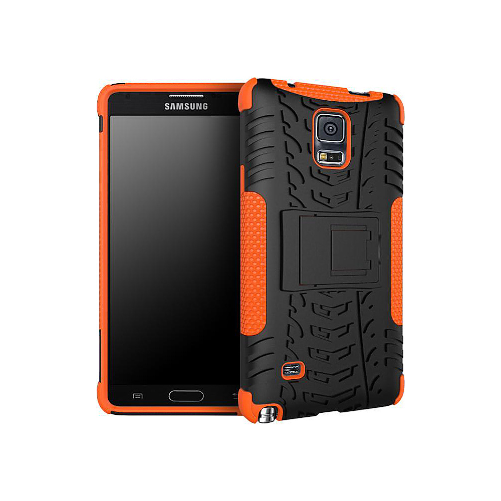 rooCASE Heavy Duty Armor Hybrid Rugged Stand Case for Galaxy Note 4 Orange rooCASE Electronic Cases