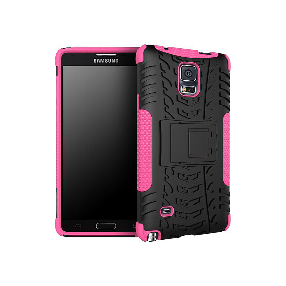 rooCASE Heavy Duty Armor Hybrid Rugged Stand Case for Galaxy Note 4 Magenta rooCASE Electronic Cases