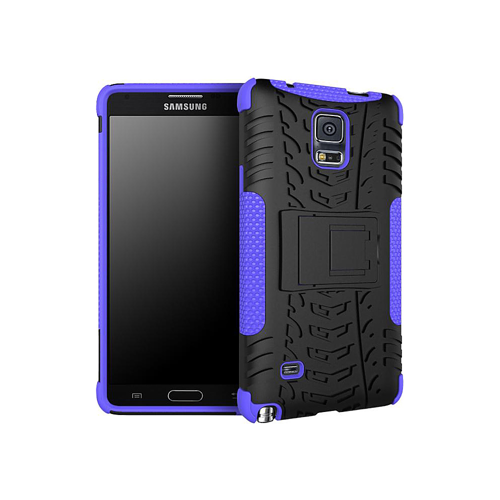 rooCASE Heavy Duty Armor Hybrid Rugged Stand Case for Galaxy Note 4 Purple rooCASE Electronic Cases
