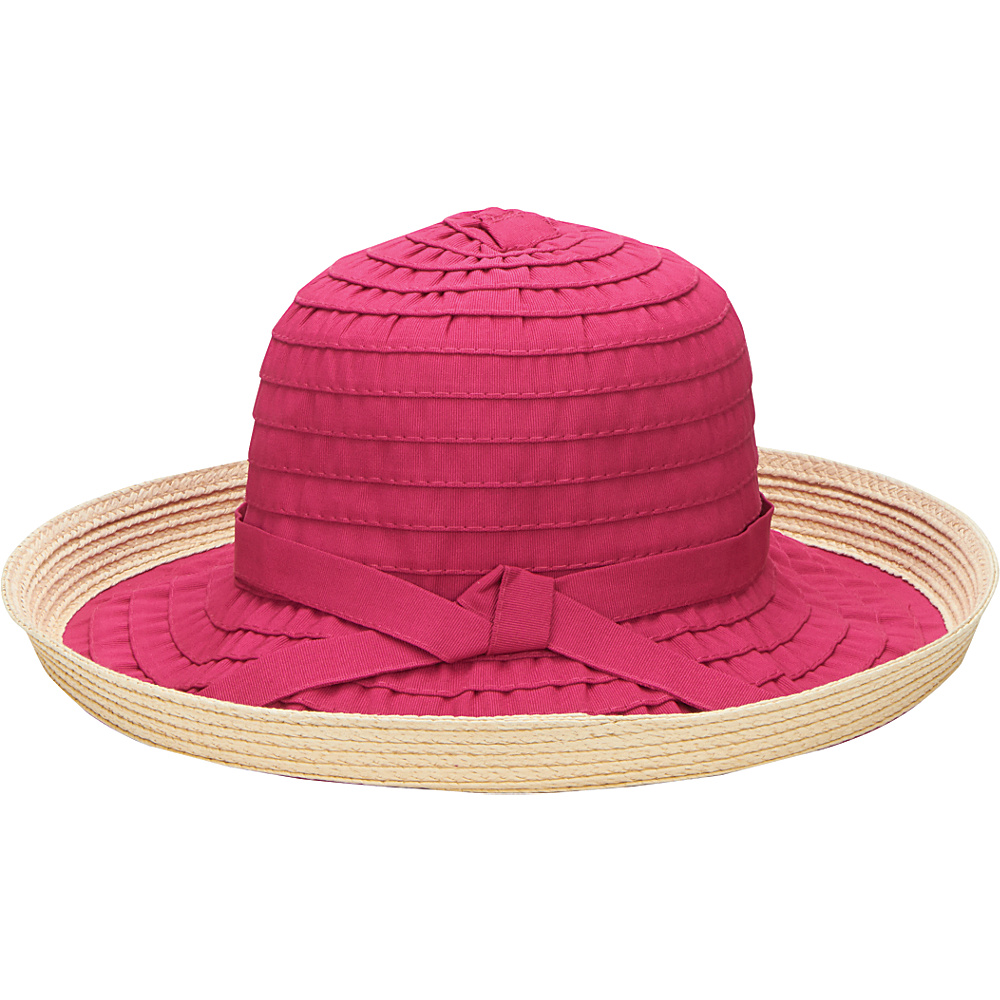 San Diego Hat Ribbon Kettle Brim Hat Raspberry San Diego Hat Hats Gloves Scarves
