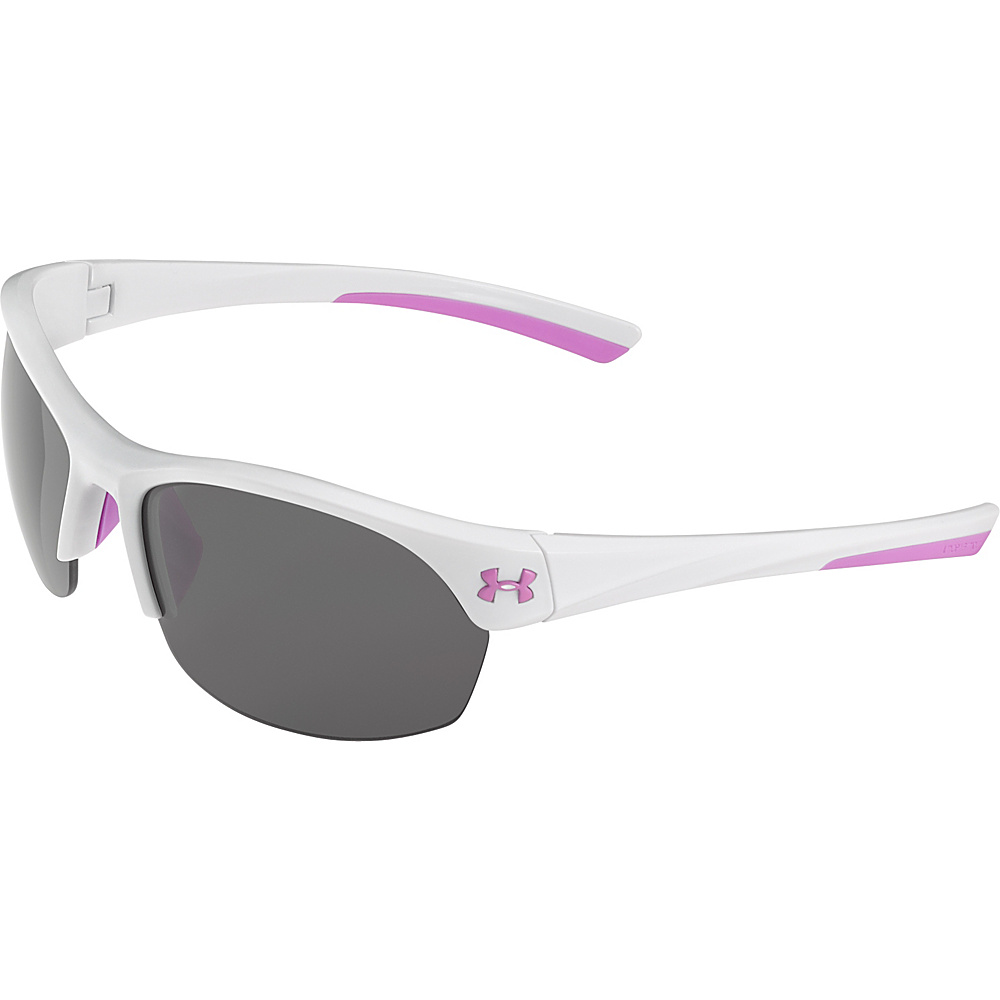 Under Armour Eyewear Marbella Sunglasses Shiny White Pink Sick Gray Multiflection Under Armour Eyewear Sunglasses