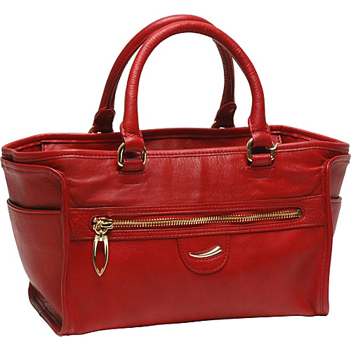 TUSK LTD Donington Napa Izzy Satchel Red - TUSK LTD Leather Handbags