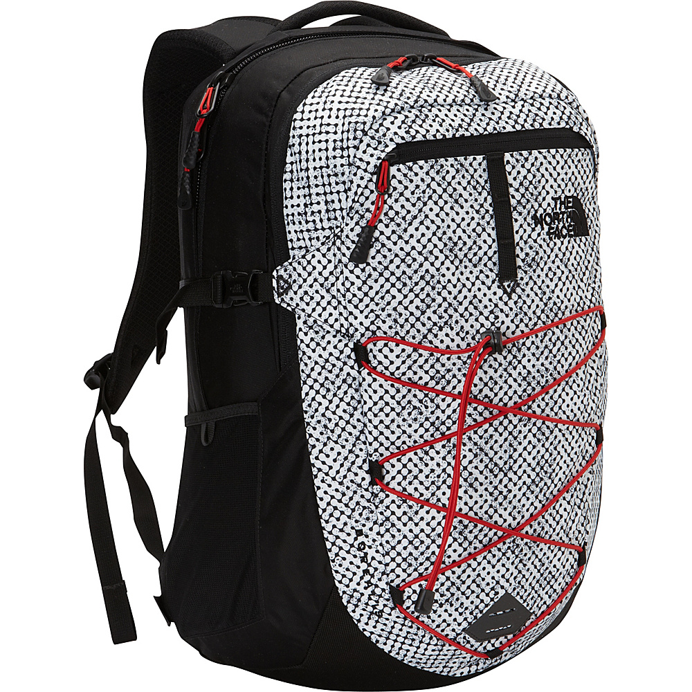 The North Face Borealis Laptop Backpack TNF Black Elliptic Print Pompeian Red The North Face Laptop Backpacks