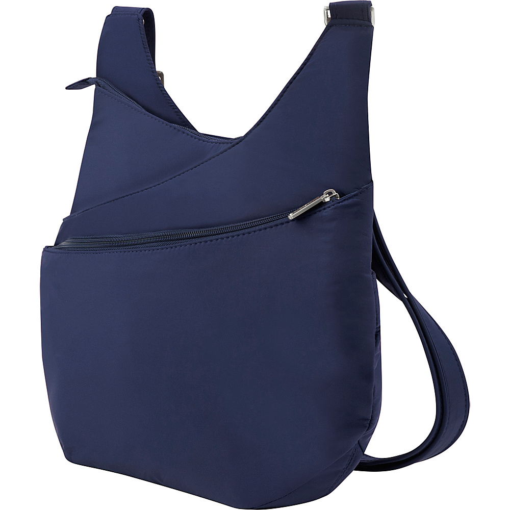 Travelon Anti Theft Classic Light Drape Front Shoulder Bag Lush Blue Turquoise Travelon Fabric Handbags