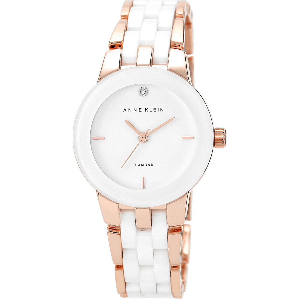 Anne Klein Watches Diamond Accented Ceramic Bracelet Watch WhiteRose Gold Anne Klein Watches Watches