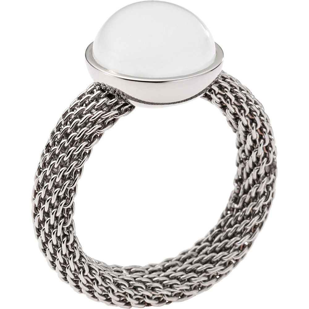 Skagen Sea Glass Silver Tone Steel Mesh Ring Silver 6.5 Skagen Other Fashion Accessories