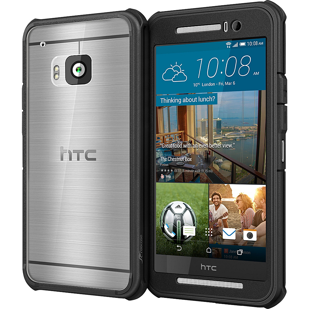 rooCASE HTC One M9 Glacier Tough Case Full Body Armor Cover Black rooCASE Electronic Cases