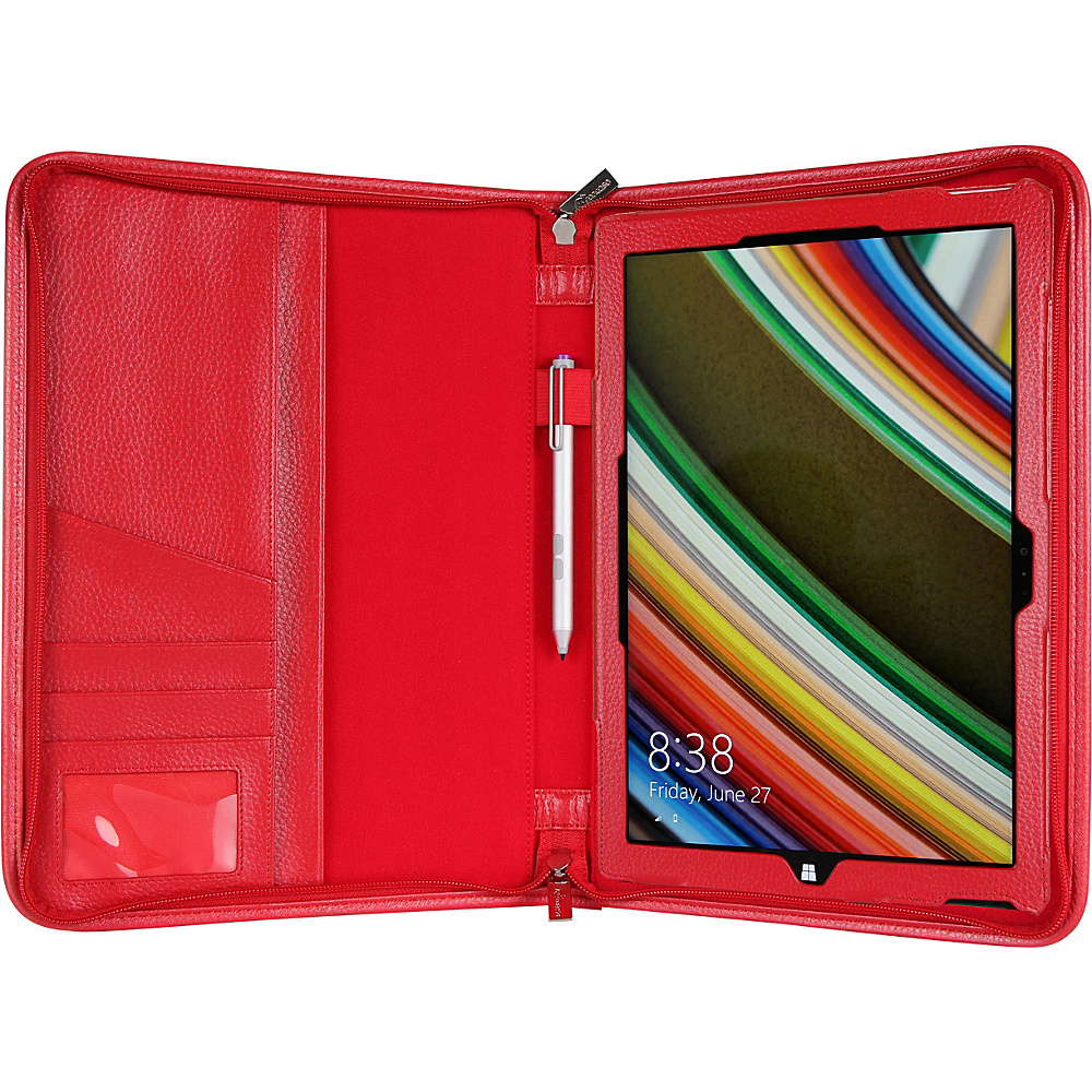 rooCASE Microsoft Surface Pro 3 Case Executive Portfolio Cover Red rooCASE Electronic Cases