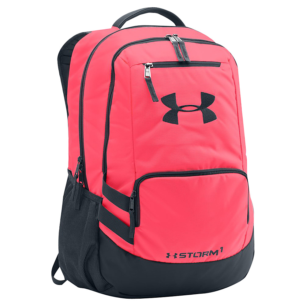 Under Armour Hustle Backpack II Pink Chroma Stealth Gray Stealth Gray Under Armour Laptop Backpacks