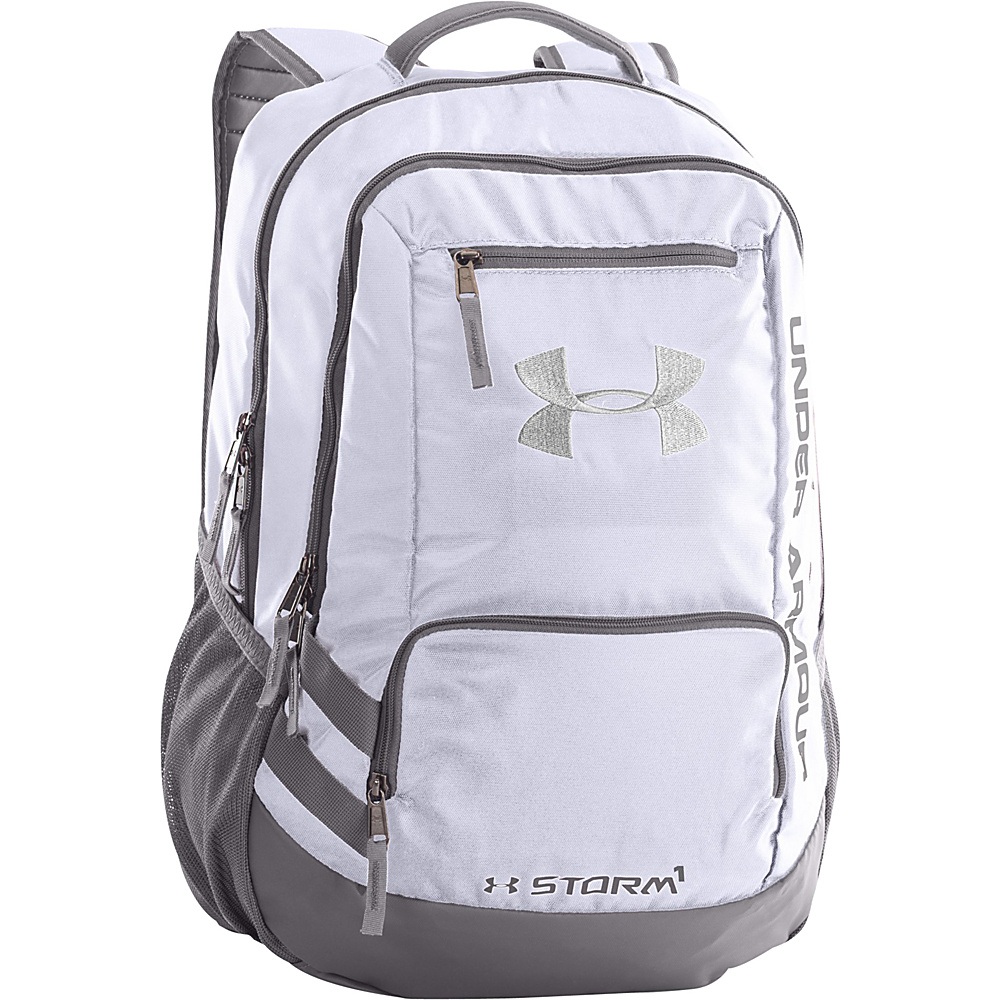 Under Armour Hustle Backpack II White Graphite Silver Under Armour Business Laptop Backpacks