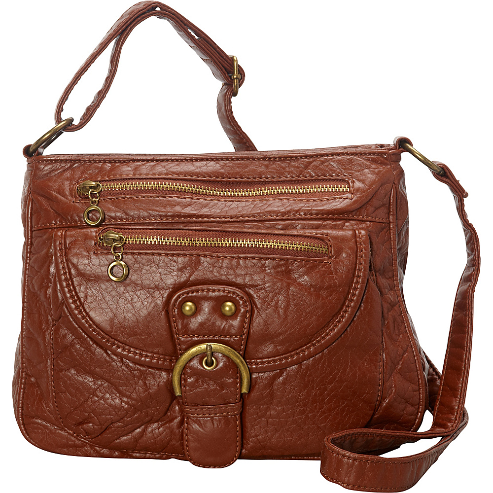 Ampere Creations The Lorie Crossbody Brown Ampere Creations Manmade Handbags