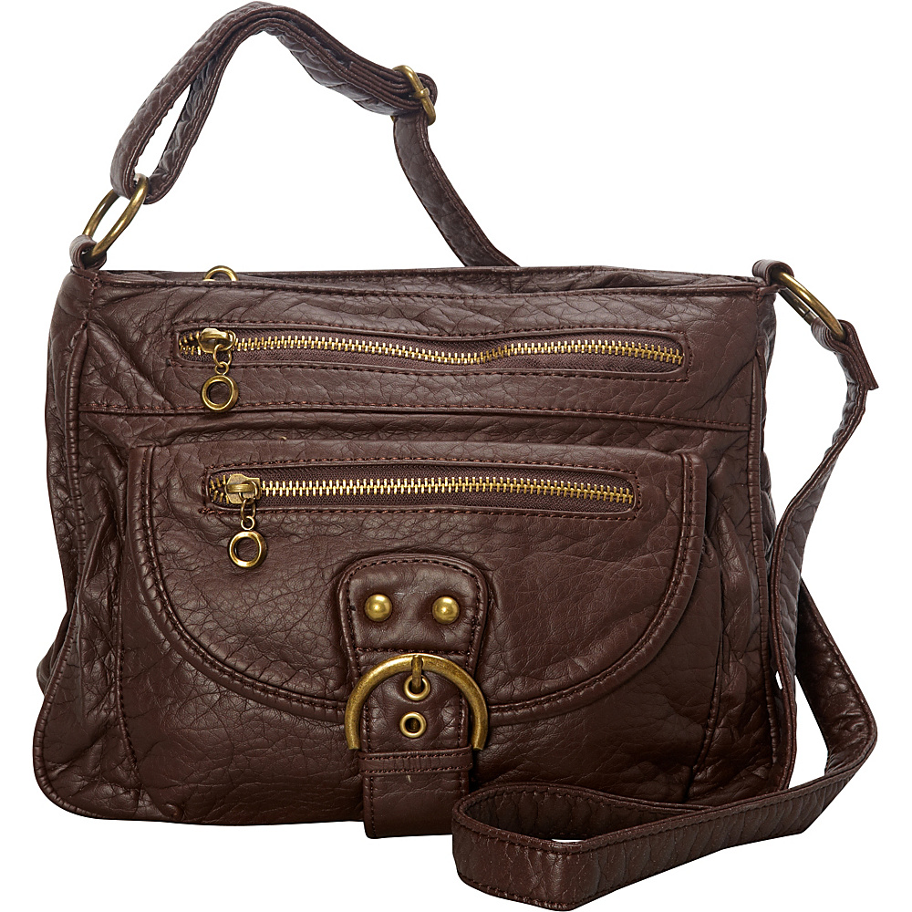 Ampere Creations The Lorie Crossbody Chocolate Brown Ampere Creations Manmade Handbags