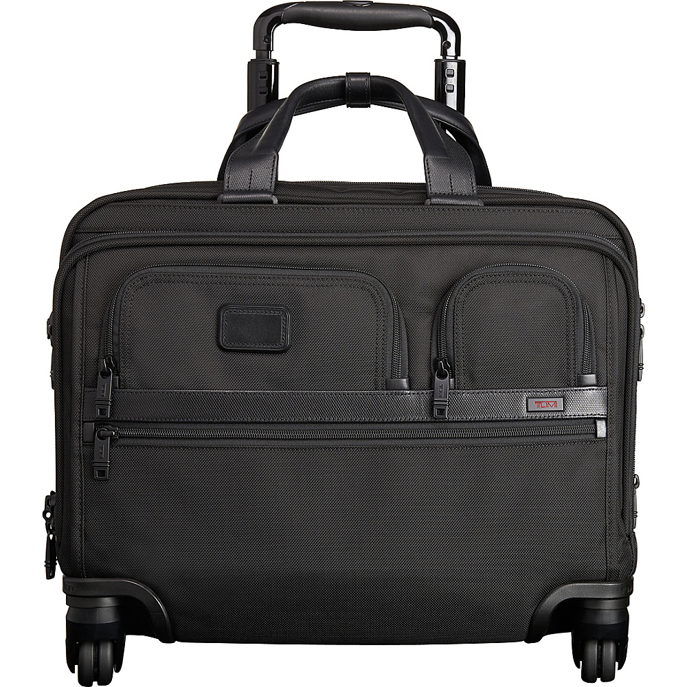 Tumi Alpha 2 4 Wheeled Deluxe Brief with Laptop Case Black D 2 Tumi Wheeled Business Cases