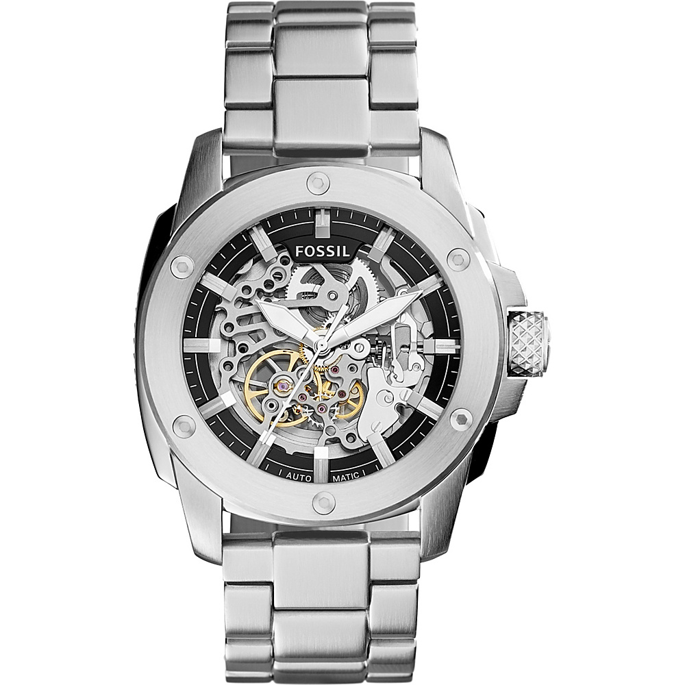 Fossil Modern Machine Automatic Stainless Steel Watch Silver Fossil Watches