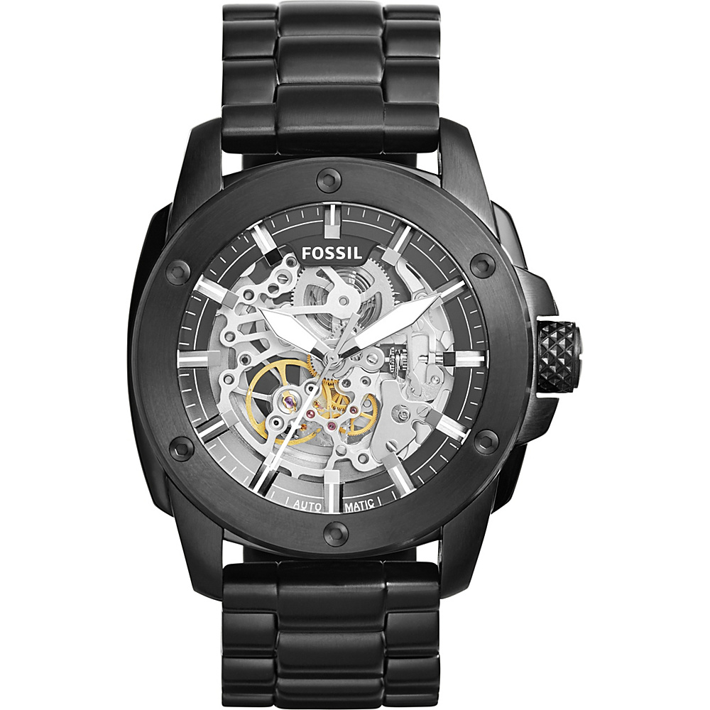 Fossil Modern Machine Automatic Stainless Steel Watch Black Fossil Watches