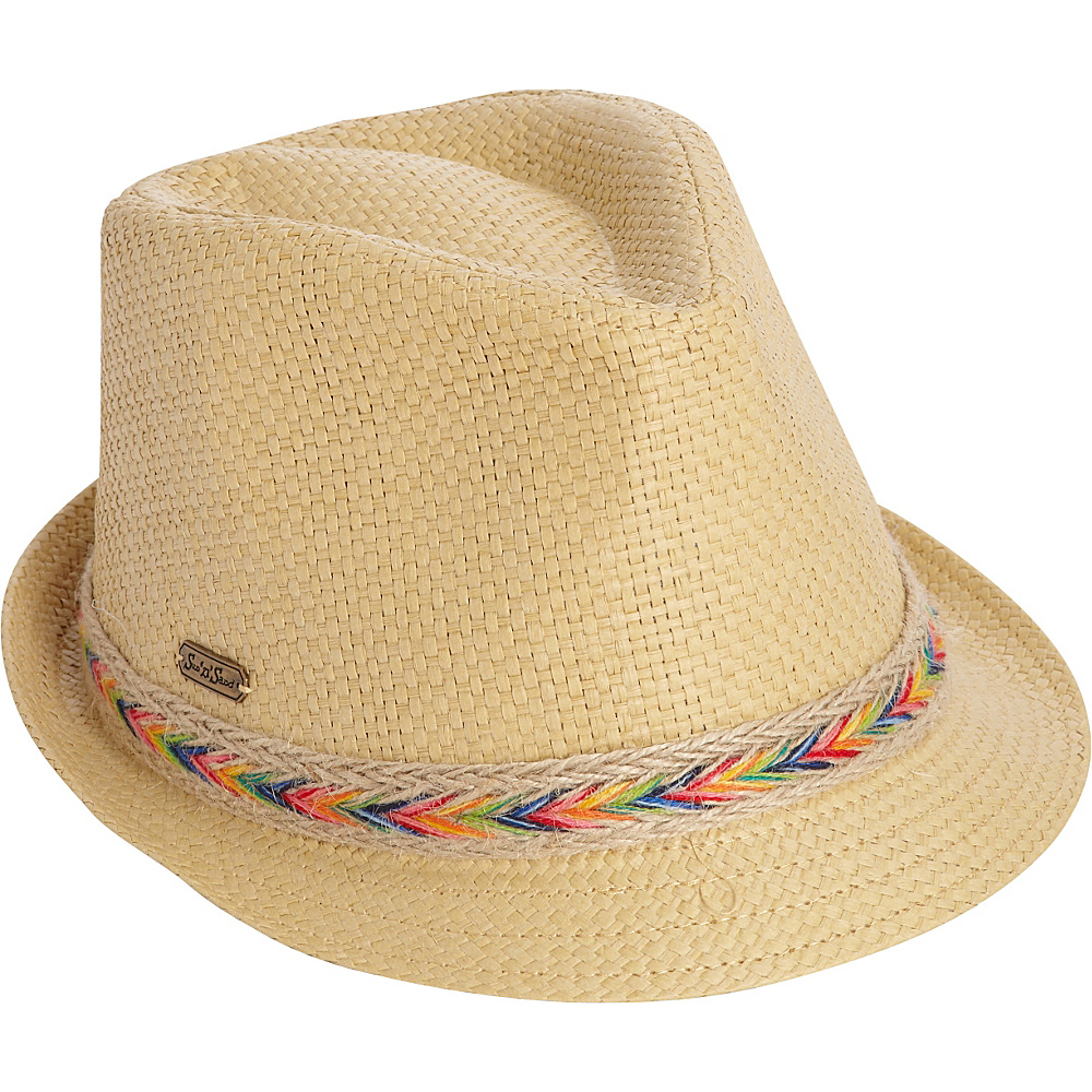 Sun N Sand Woven Accent Fedora Natural Sun N Sand Hats Gloves Scarves
