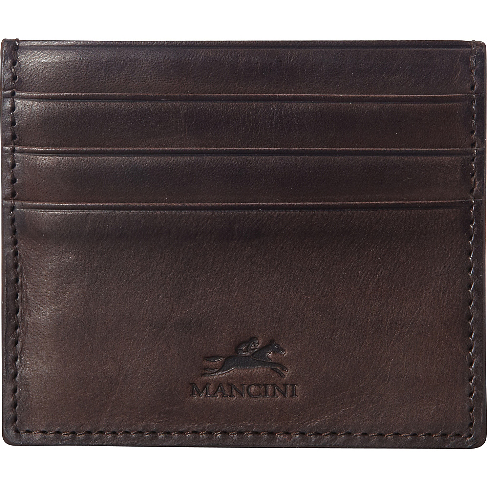 Mancini Leather Goods RFID Secure Tesoro Credit Card Case Brown Mancini Leather Goods Men s Wallets