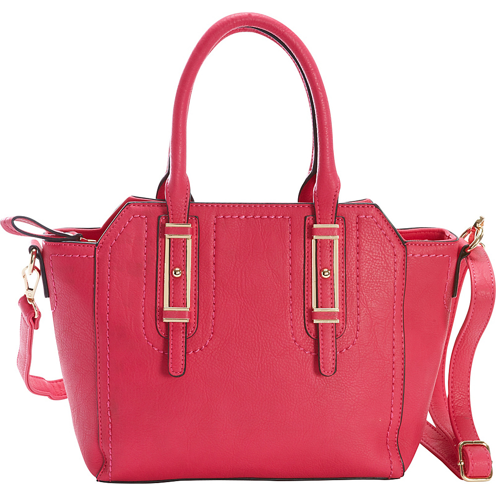 Diophy Belted Satchel Pink Diophy Manmade Handbags