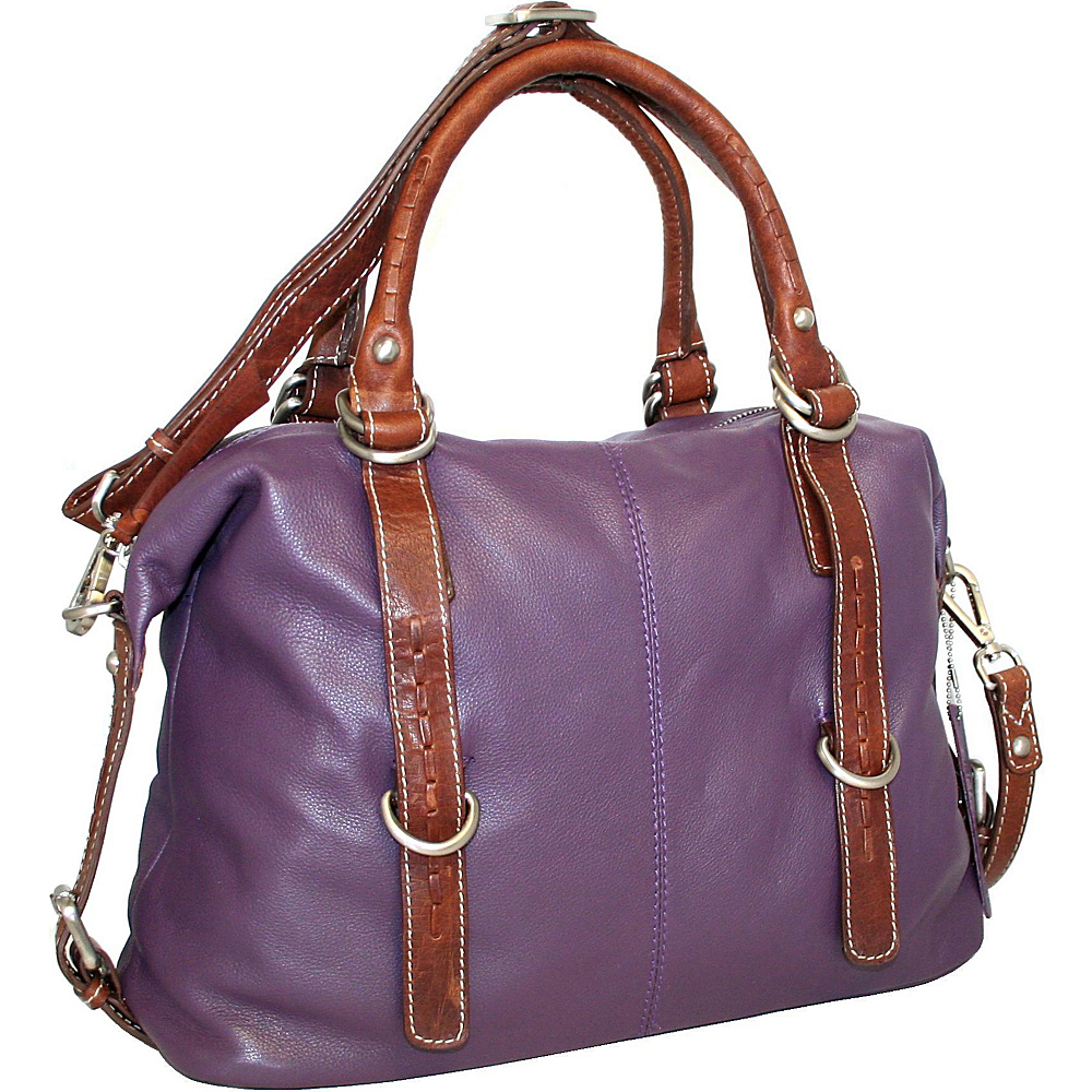 Nino Bossi Wild Wendy Satchel Grape Nino Bossi Leather Handbags