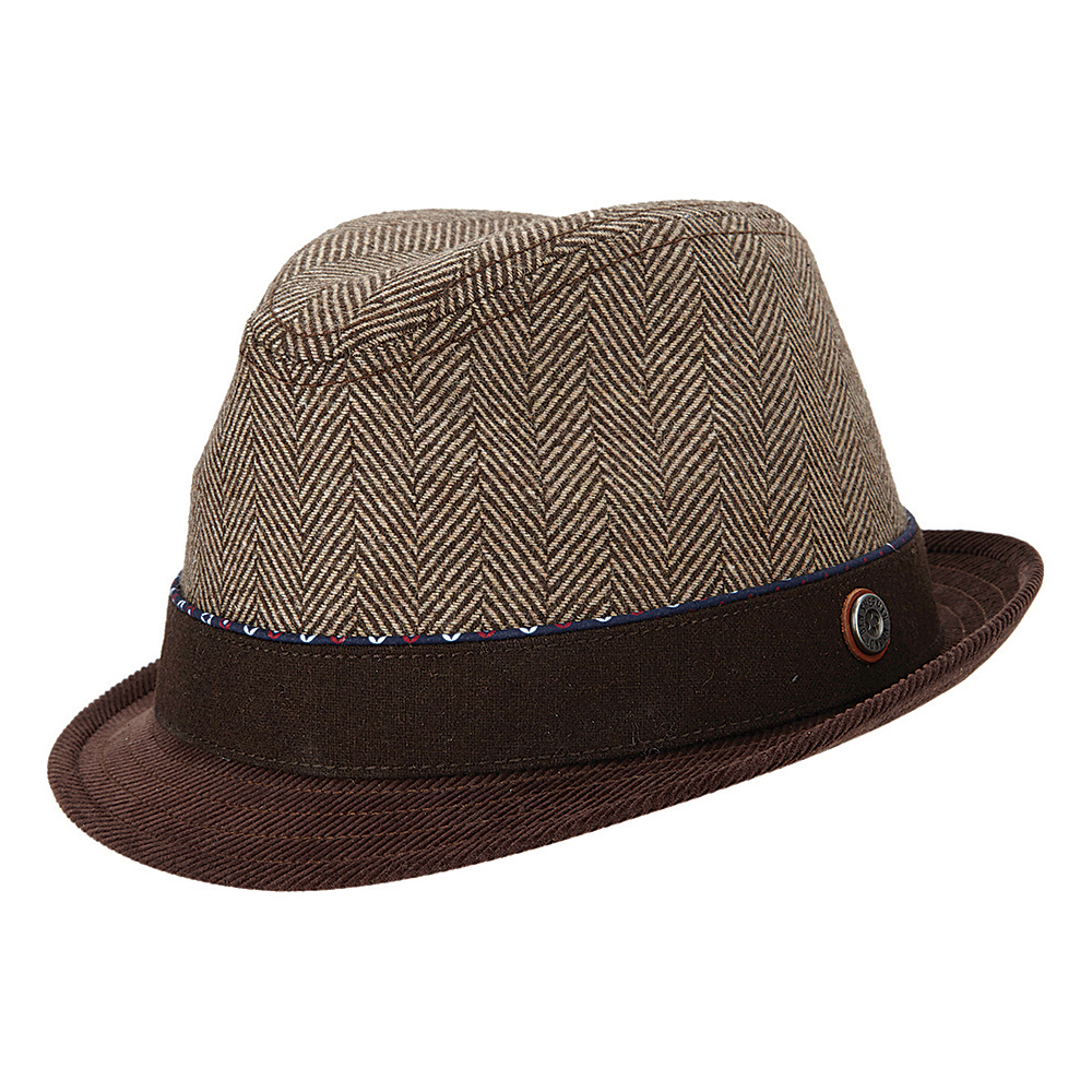 Ben Sherman Wool Herringbone Trilby Hat Coffee Small Medium Ben Sherman Hats Gloves Scarves