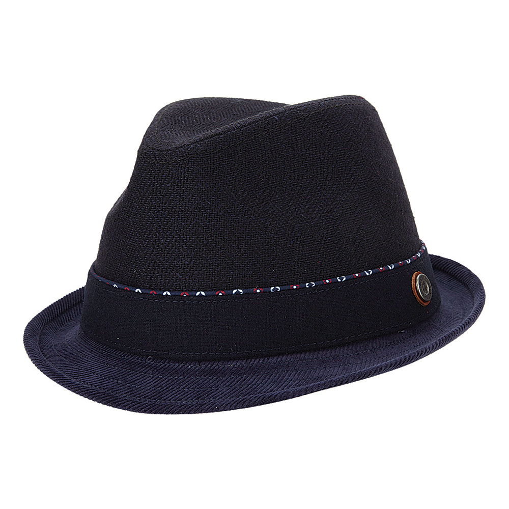 Ben Sherman Wool Herringbone Trilby Hat Navy Blazer Large Extra Large Ben Sherman Hats Gloves Scarves