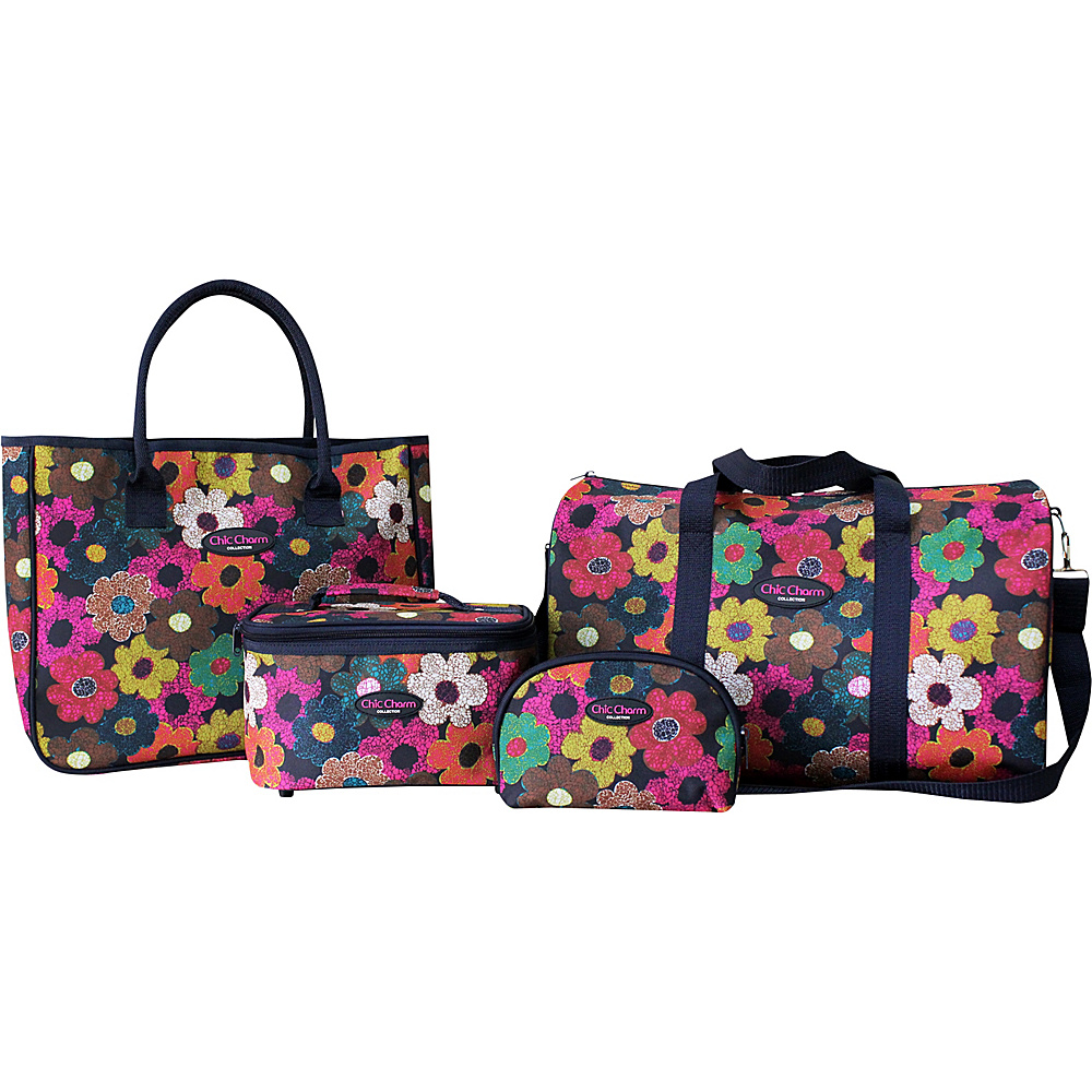 Jacki Design Four Piece Travel Set Floral Jacki Design Luggage Sets