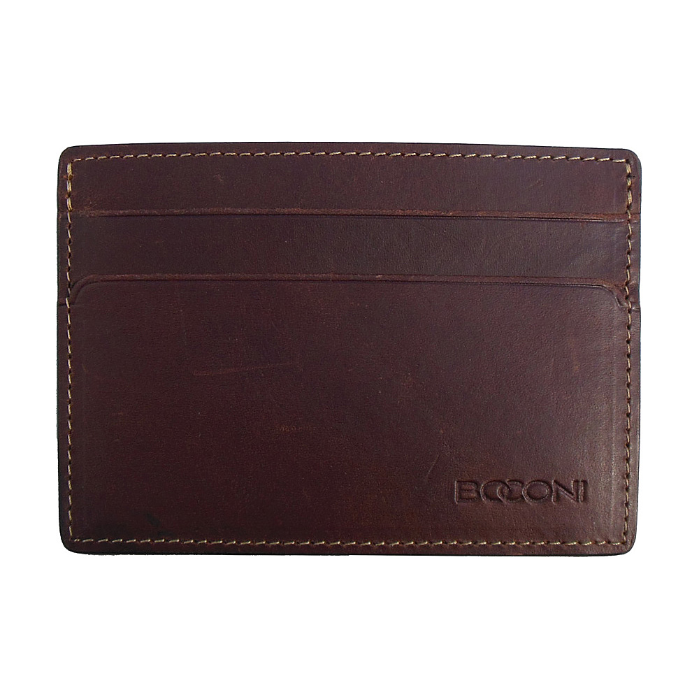 Boconi Bryant RFID Weekender ID Card Case Antiqued Mahogany with Houndstooth Boconi Men s Wallets