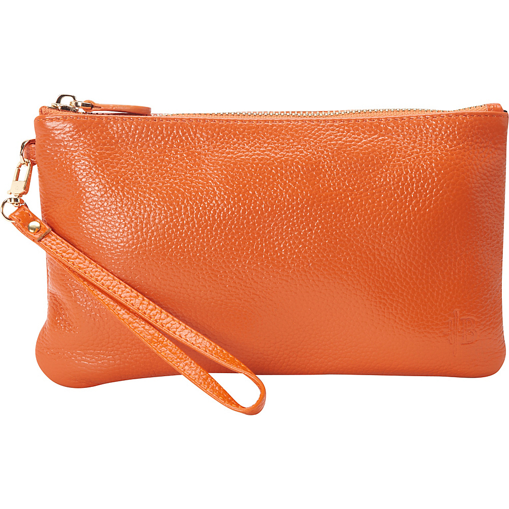 HButler The Mighty Purse Phone Charging Wristlet Tangerine Orange HButler Leather Handbags