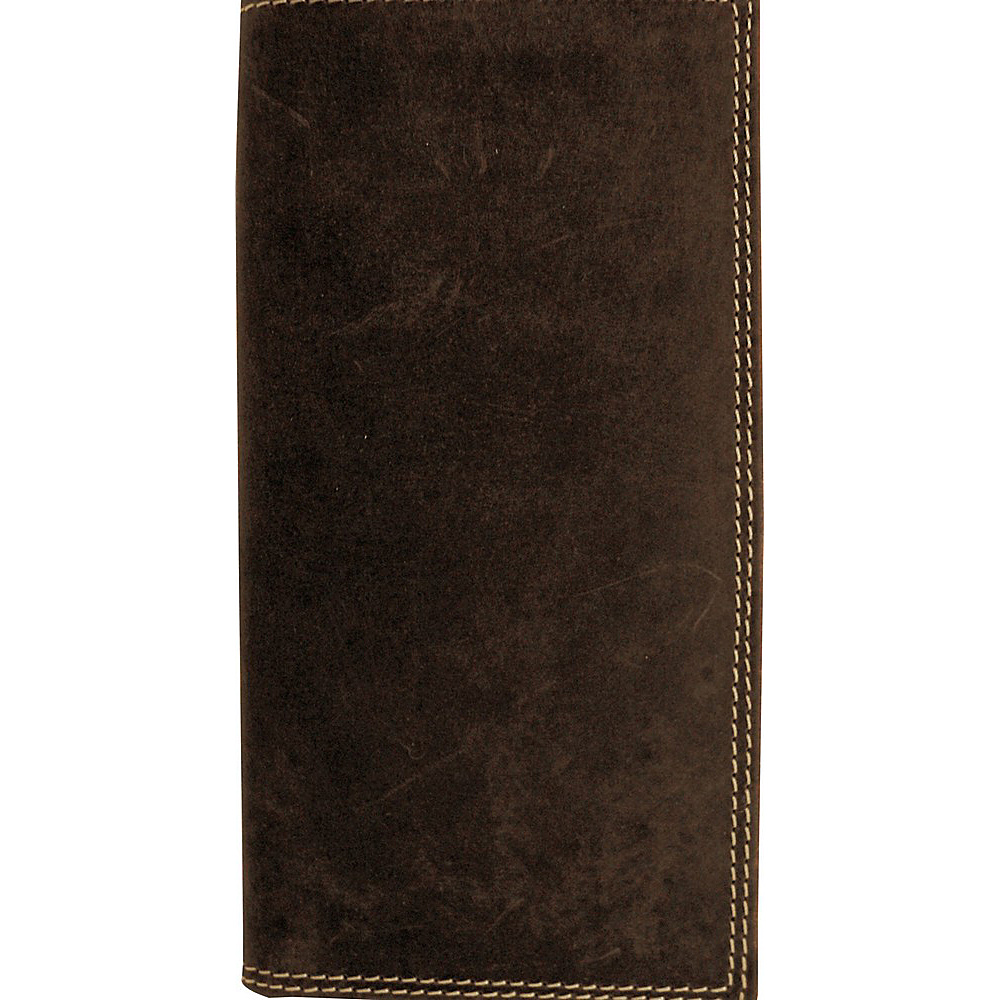 Canyon Outback Crazy Horse RFID Security Blocking Leather Long Wallet Distressed Brown Canyon Outback Mens Wallets
