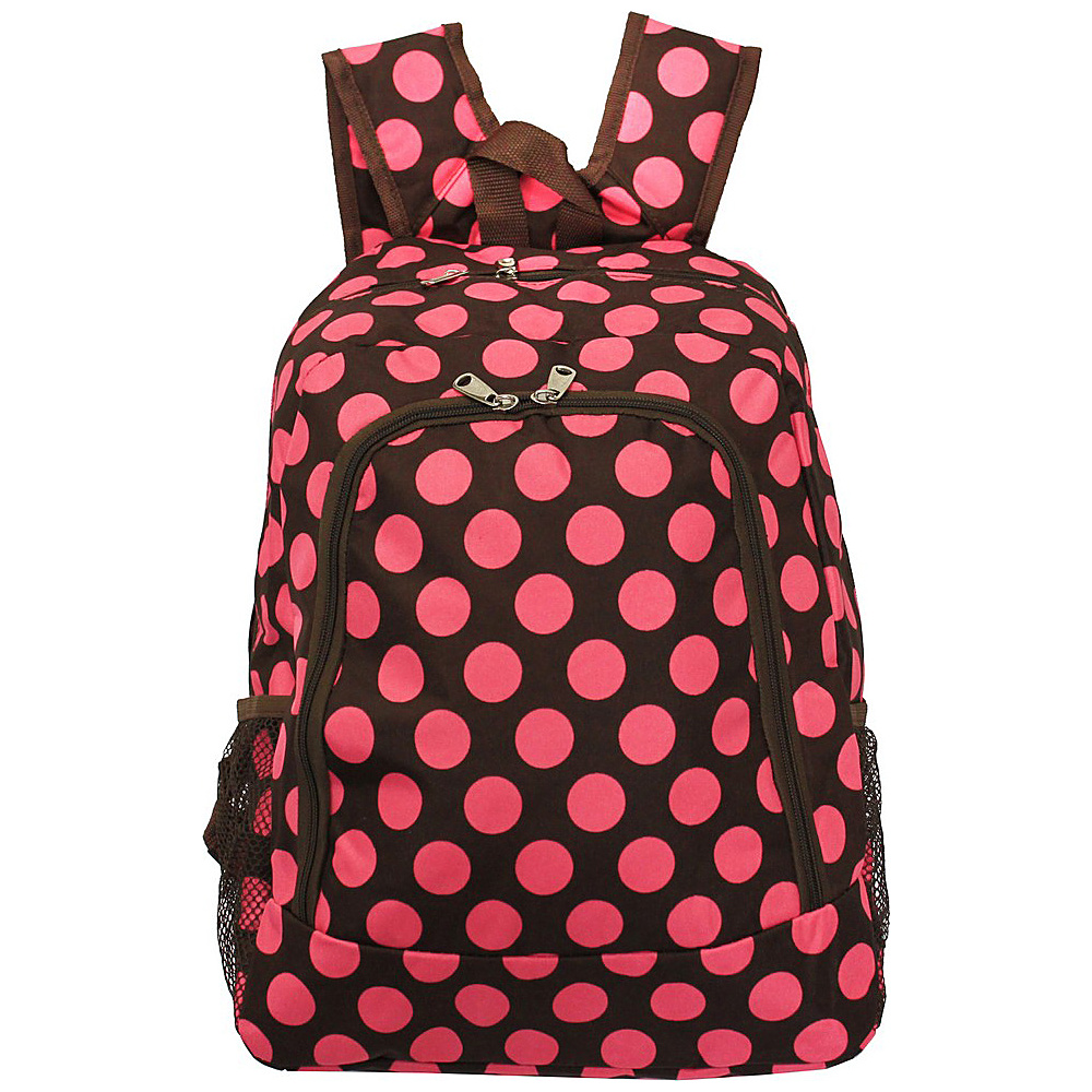 World Traveler Dots ll 16 Multipurpose Backpack Brown Pink Dot II World Traveler Everyday Backpacks