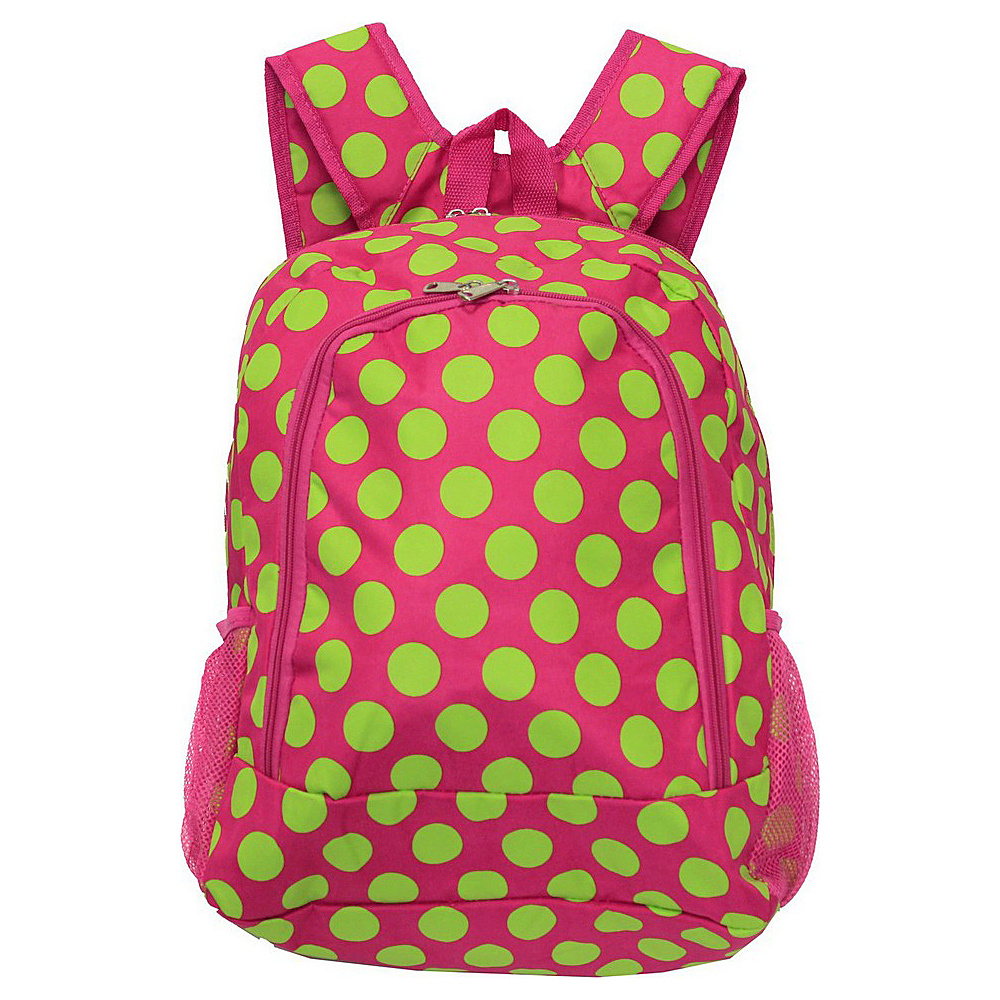 World Traveler Dots ll 16 Multipurpose Backpack Fuchsia Lime Dot II World Traveler Everyday Backpacks