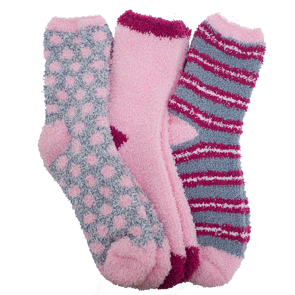 Magid Softee Socks Dots and Stripes 3 Pack Pink Magid Women s Legwear Socks