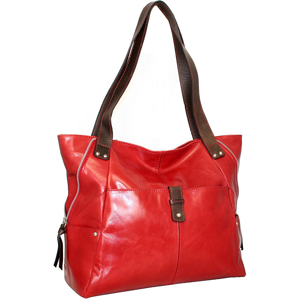 Nino Bossi Say Hey Tote Red Nino Bossi Leather Handbags
