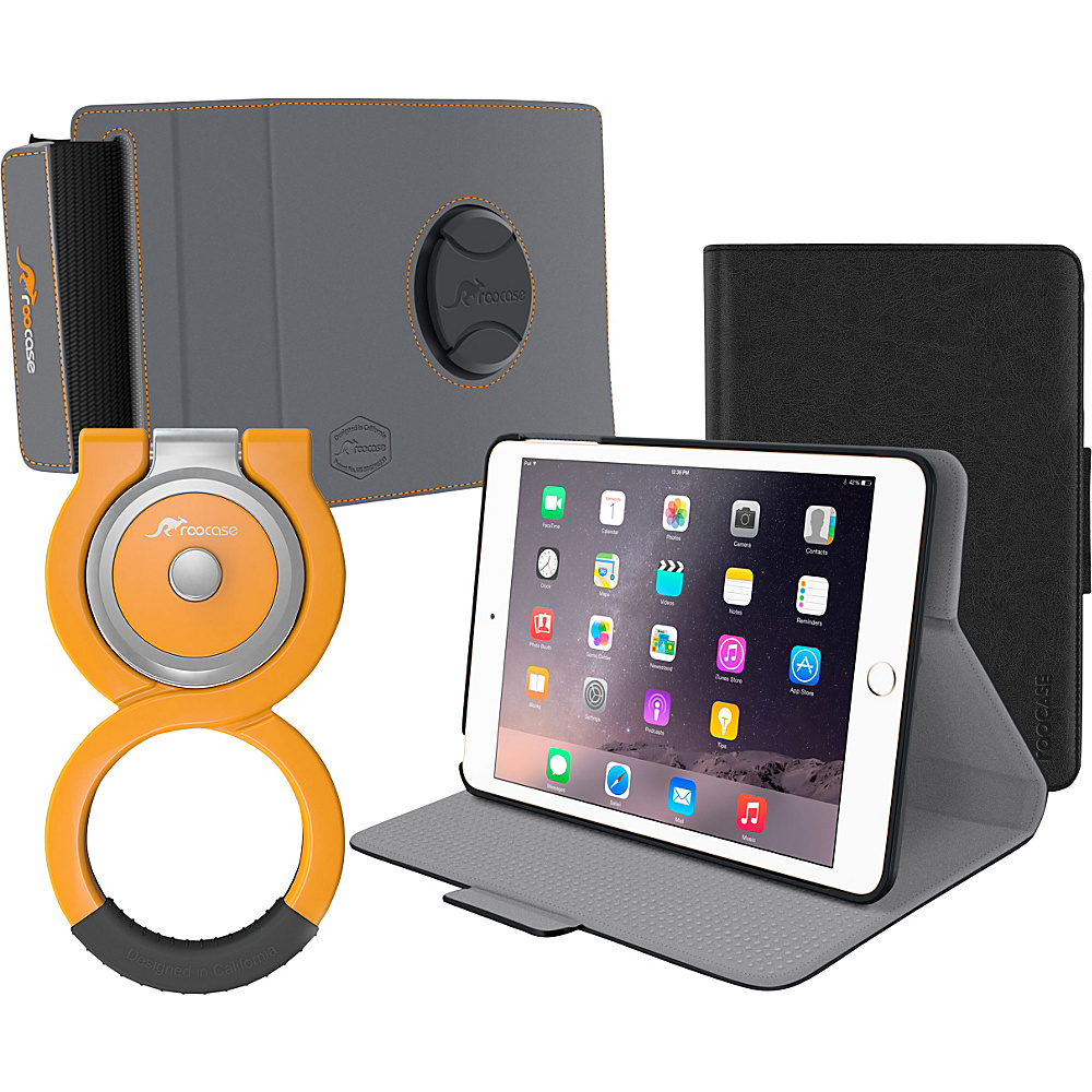 rooCASE Orb 360 Folio Case Orb 360 Loop and Strap Bundle for iPad Mini 4 3 2 1 Black rooCASE Laptop Sleeves
