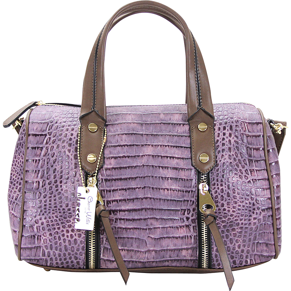 Chasse Wells Fierte Croc Satchel Purple Chasse Wells Manmade Handbags