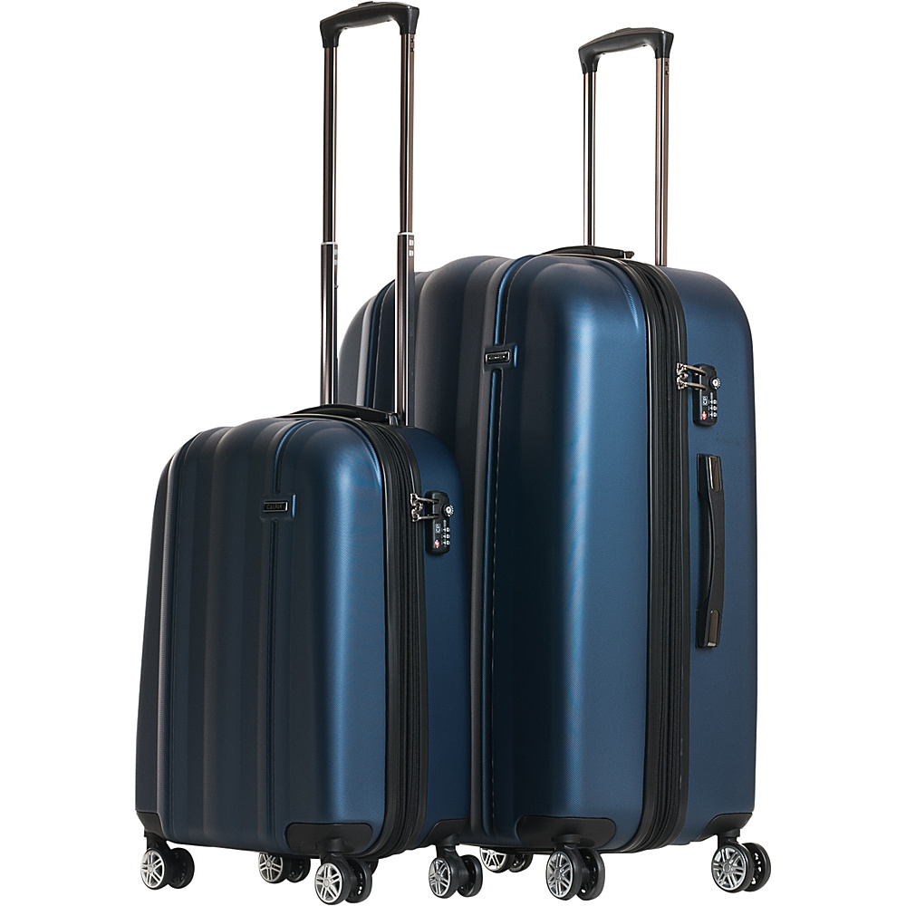 CalPak Winton 2 Piece Expandable Lightweight Luggage Set Navy Blue CalPak Luggage Sets