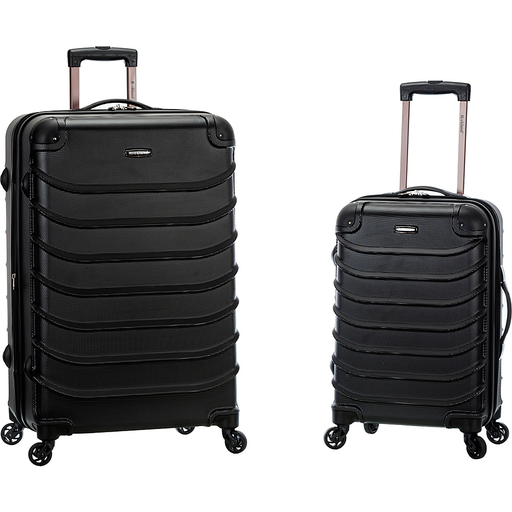 Rockland Luggage 2pc Speciale Expandable ABS Spinner Set Black Rockland Luggage Luggage Sets