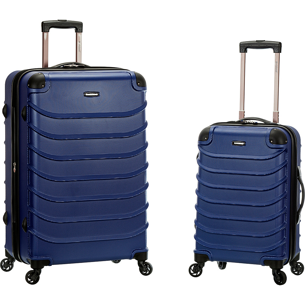 Rockland Luggage 2pc Speciale Expandable ABS Spinner Set Blue Rockland Luggage Luggage Sets