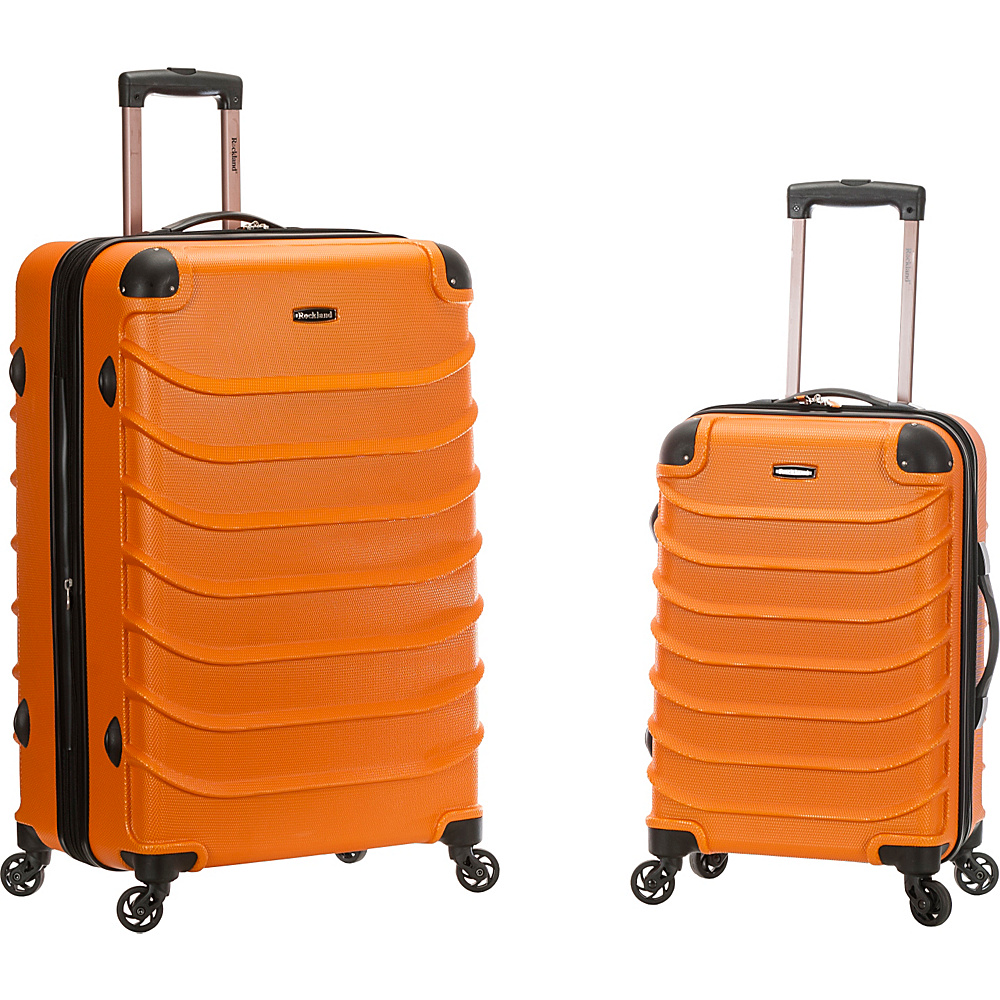 Rockland Luggage 2pc Speciale Expandable ABS Spinner Set Orange Rockland Luggage Luggage Sets