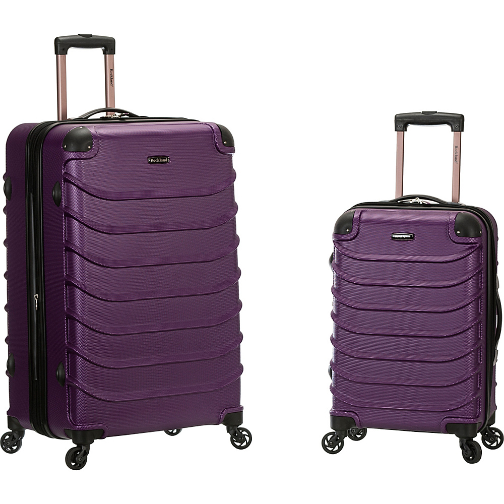 Rockland Luggage 2pc Speciale Expandable ABS Spinner Set Purple Rockland Luggage Luggage Sets