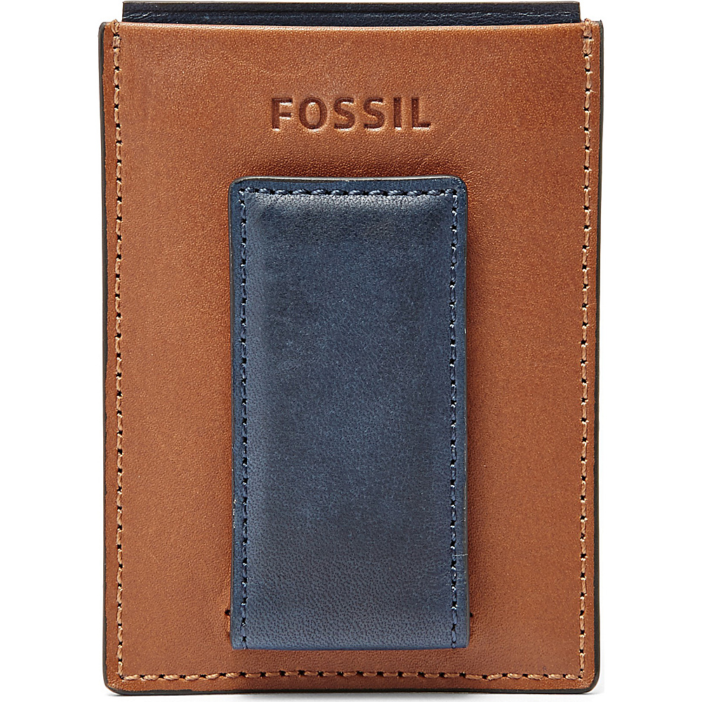 Fossil Max Magnetic Card Case Navy Fossil Men s Wallets