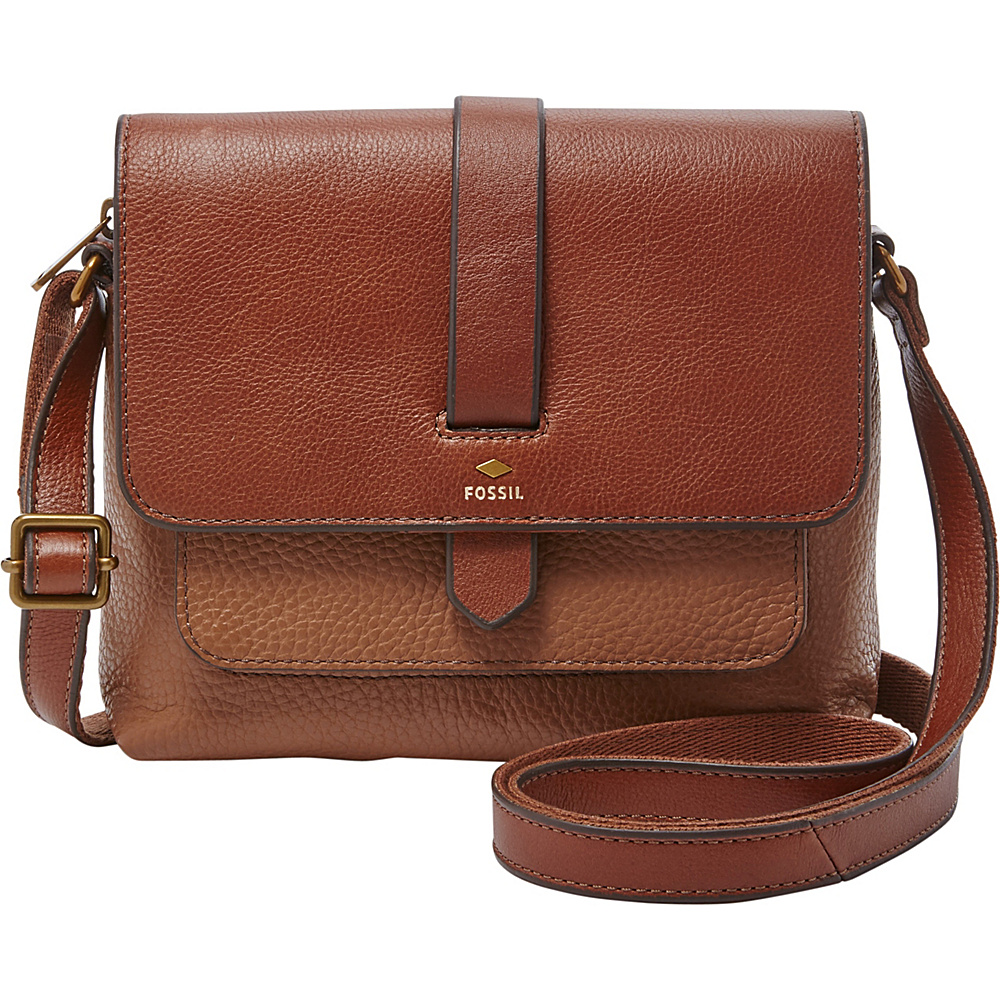 Fossil Kinley Small Crossbody Brown Fossil Leather Handbags