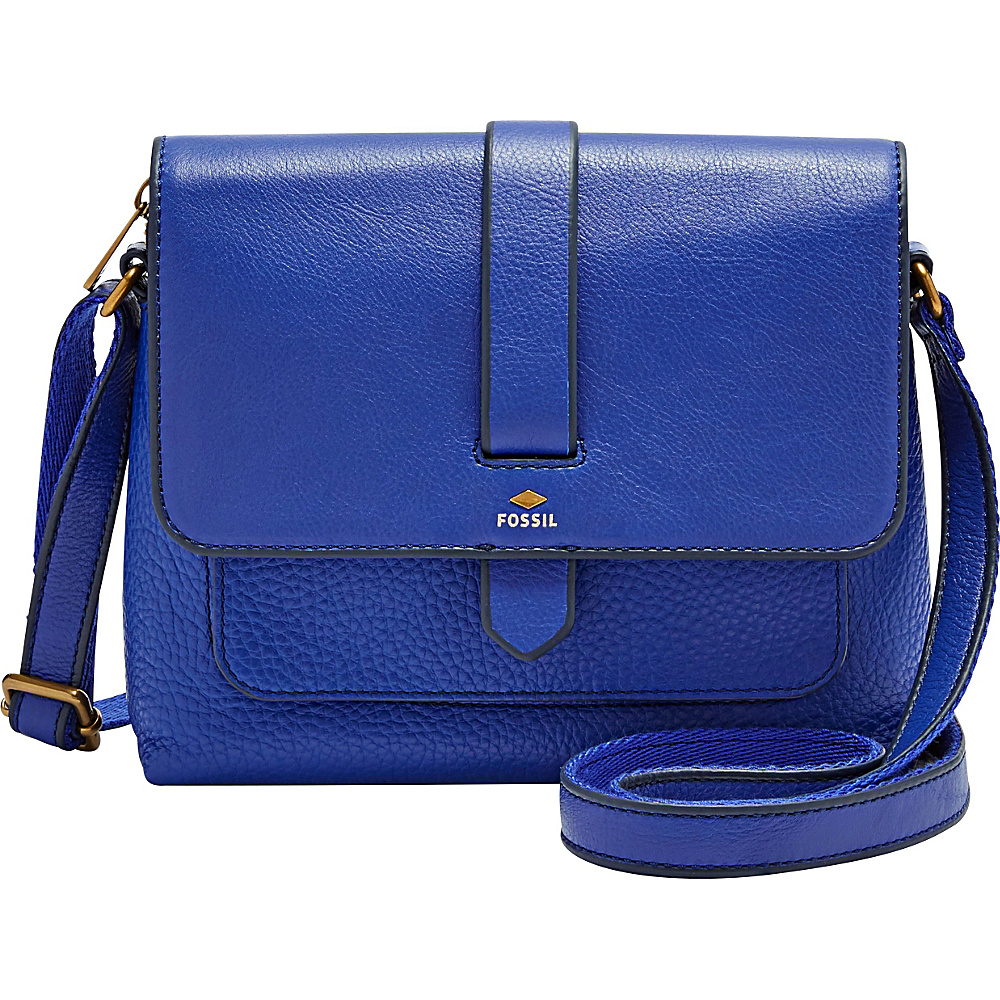 Fossil Kinley Small Crossbody Sapphire Fossil Leather Handbags