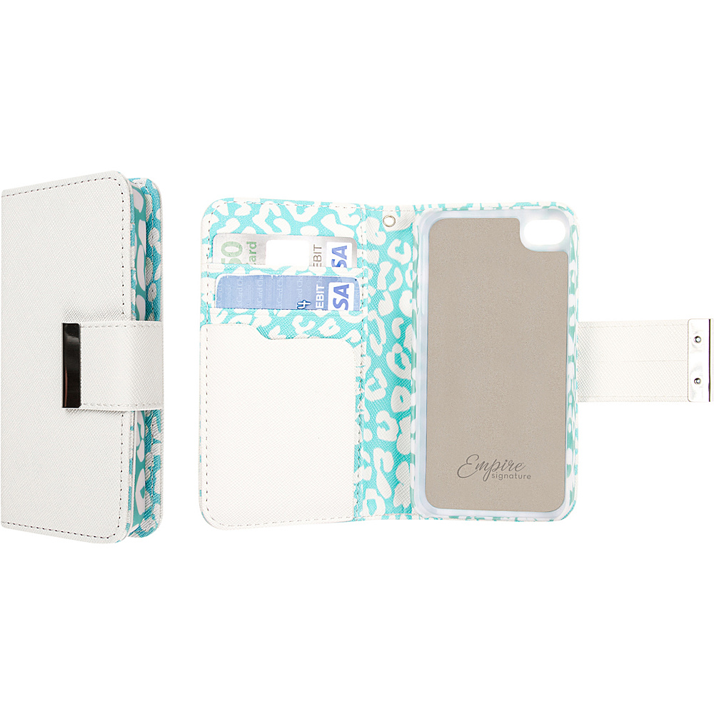 EMPIRE Klix Klutch Designer Wallet Case iPhone 4S Mint Leopard EMPIRE Electronic Cases