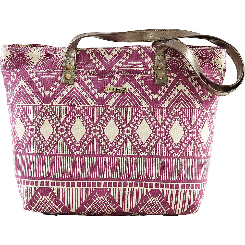 Bella Taylor Tahiti Fuchsia Shoulder Tote Pink Bella Taylor Fabric Handbags